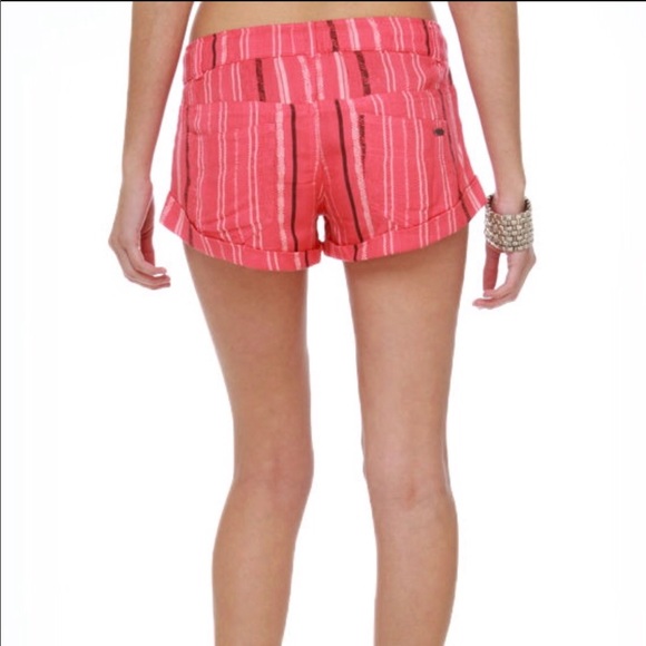 Roxy Nomad Stripe Coral Pink Beach Shorts - Picture 2 of 6